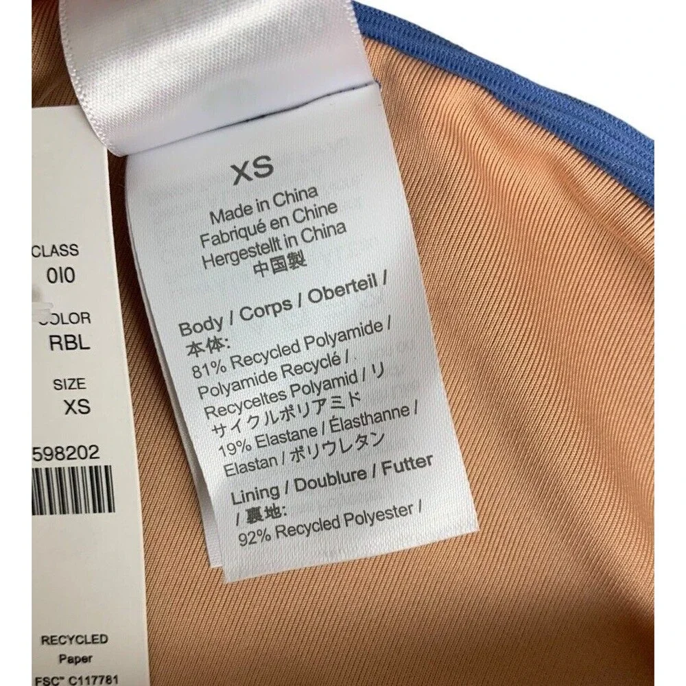 New! J. Crew Bikini Bottom Women’s Size XS Ribbed High Rise Cheeky Blue BE808